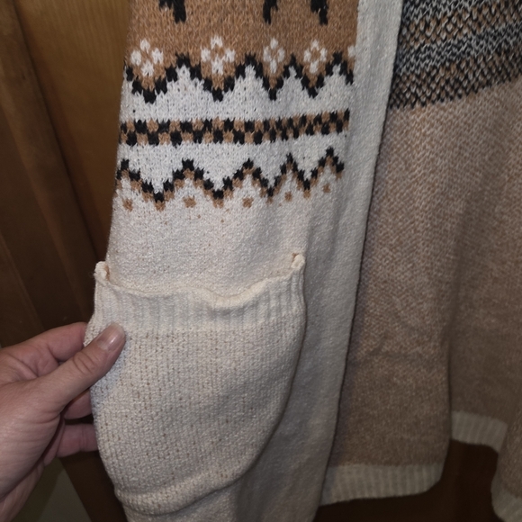 Brand new Maurices 2X fair isle open-front duster cardigan - Picture 3 of 4